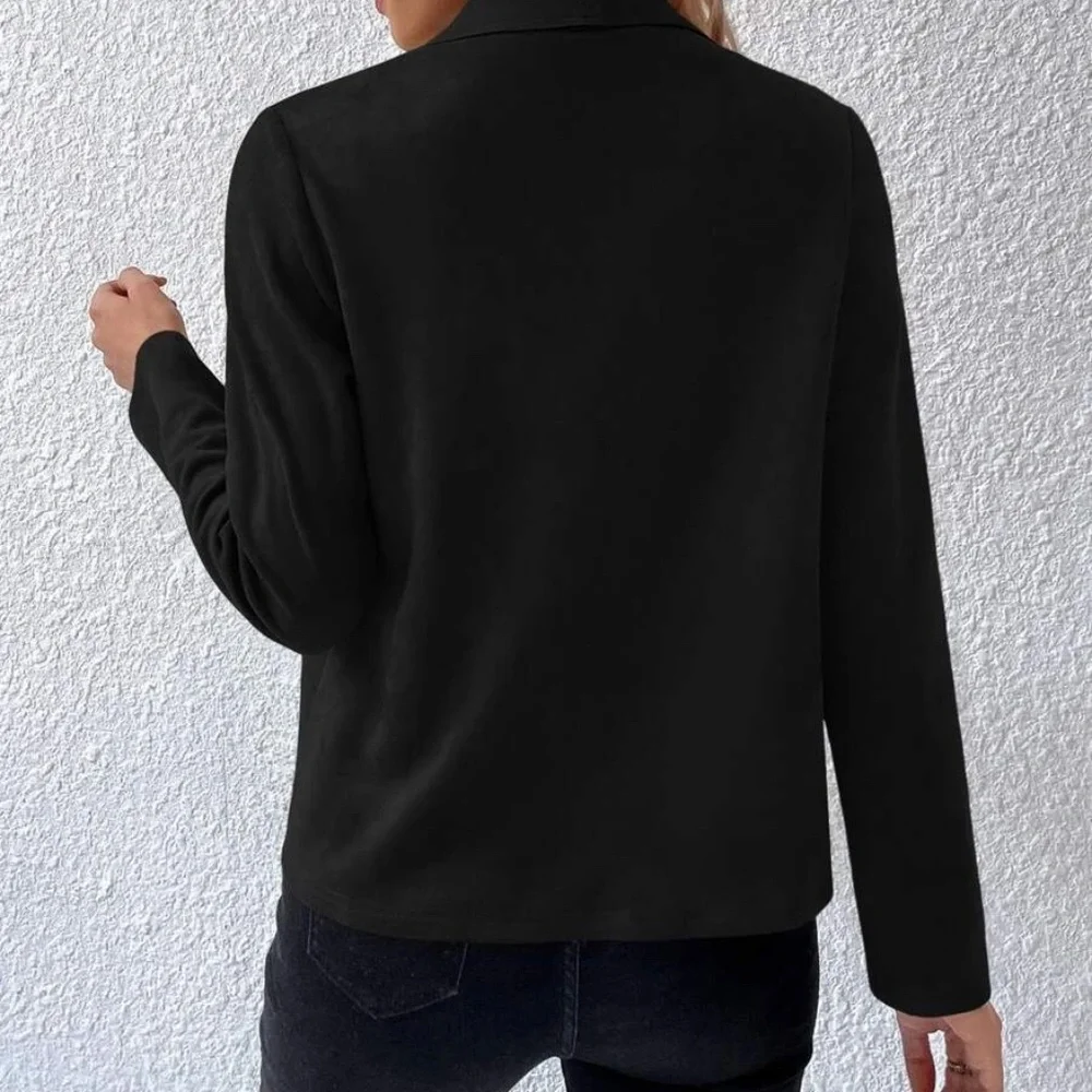 Luxe Vegan Suede Open Front Jacket - Picture 6 of 11